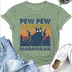 Cat Graphic Tee (NWOT)